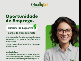 Oportunidade de emprego para Campina da Lagoa