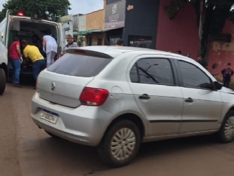 Grave acidente  registrado no centro de Campina da Lagoa; motociclista  encaminhado para hospital em Campo Mouro